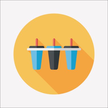 Uzun Gölge, eps10 ile mutfak eşyaları Buz yapıcı düz simgesi