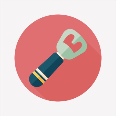 Uzun Gölge, eps10 ile mutfak eşyaları konserve açacağı düz simgesi