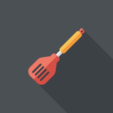 Uzun Gölge, eps10 ile mutfak eşyaları spatula düz simgesi