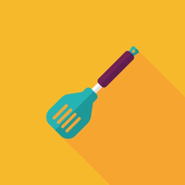 Uzun Gölge, eps10 ile mutfak eşyaları spatula düz simgesi