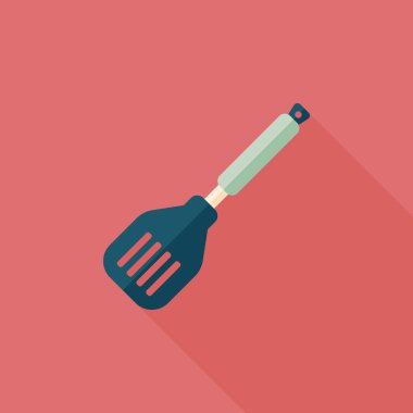 Uzun Gölge, eps10 ile mutfak eşyaları spatula düz simgesi