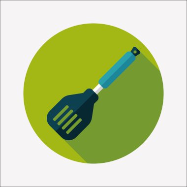 Uzun Gölge, eps10 ile mutfak eşyaları spatula düz simgesi