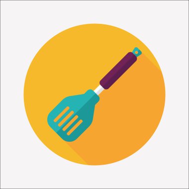 Uzun Gölge, eps10 ile mutfak eşyaları spatula düz simgesi