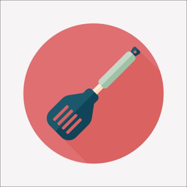 Uzun Gölge, eps10 ile mutfak eşyaları spatula düz simgesi