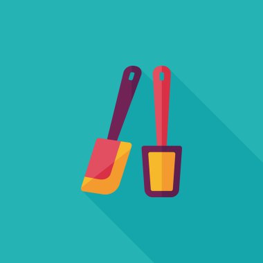 Uzun Gölge, eps10 ile mutfak eşyaları çırpıcı düz simgesi