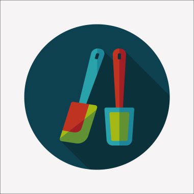 Uzun Gölge, eps10 ile mutfak eşyaları çırpıcı düz simgesi