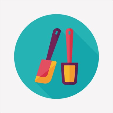 Uzun Gölge, eps10 ile mutfak eşyaları çırpıcı düz simgesi