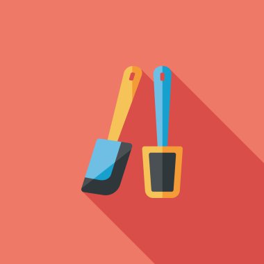 Uzun Gölge, eps10 ile mutfak eşyaları çırpıcı düz simgesi