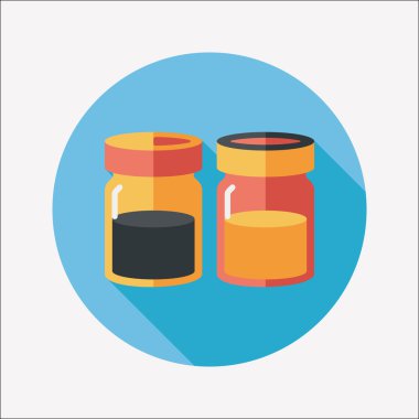 Uzun Gölge, eps10 ile mutfak eşyaları sosu şişe düz simgesi