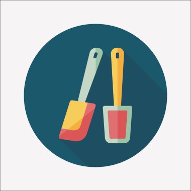 Uzun Gölge, eps10 ile mutfak eşyaları çırpıcı düz simgesi