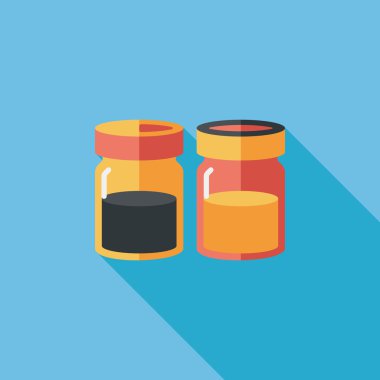 Uzun Gölge, eps10 ile mutfak eşyaları sosu şişe düz simgesi