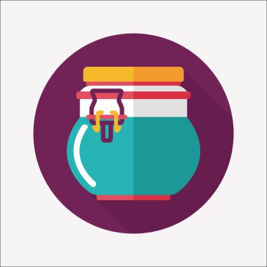 kapsayıcı düz simgesi uzun gölge, eps1 ile koruma mutfak eşyaları