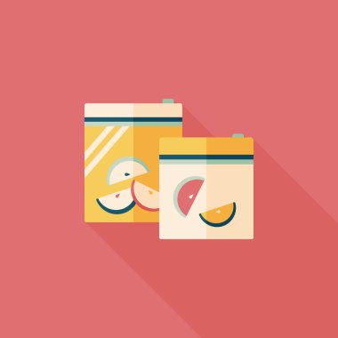 mutfak eşyaları fermuar çanta uzun gölge, eps10 simgesiyle düz