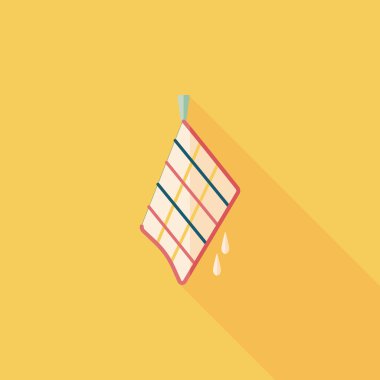 Uzun Gölge, eps10 ile mutfak eşyaları bez düz simgesi