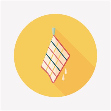 Uzun Gölge, eps10 ile mutfak eşyaları bez düz simgesi