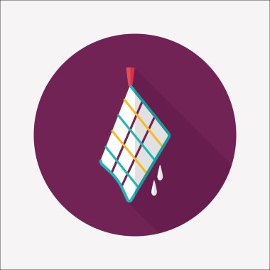 Uzun Gölge, eps10 ile mutfak eşyaları bez düz simgesi