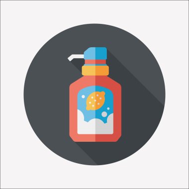 Uzun Gölge, eps10 ile mutfak eşyaları çanak sabun düz simgesi