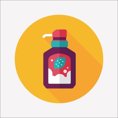 Uzun Gölge, eps10 ile mutfak eşyaları çanak sabun düz simgesi