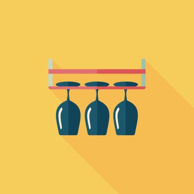 Uzun Gölge, eps10 ile mutfak eşyaları cam bardak düz simgesi