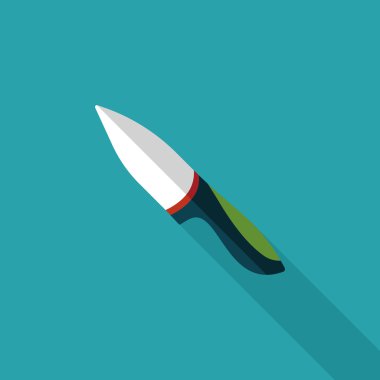 Uzun Gölge, eps10 ile mutfak eşyaları meyve bıçağı düz simgesi