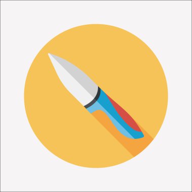 Uzun Gölge, eps10 ile mutfak eşyaları meyve bıçağı düz simgesi