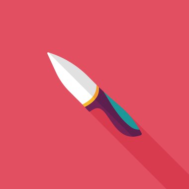Uzun Gölge, eps10 ile mutfak eşyaları meyve bıçağı düz simgesi