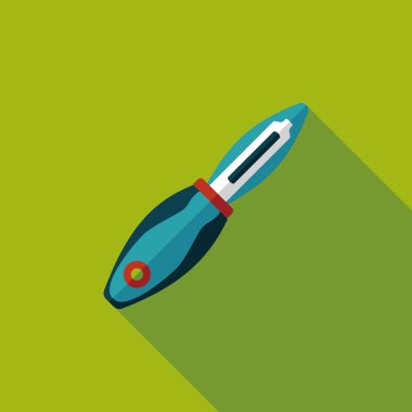 Uzun Gölge, eps10 ile mutfak eşyaları meyve bıçağı düz simgesi