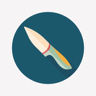 Uzun Gölge, eps10 ile mutfak eşyaları meyve bıçağı düz simgesi