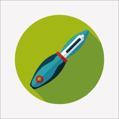 Uzun Gölge, eps10 ile mutfak eşyaları meyve bıçağı düz simgesi