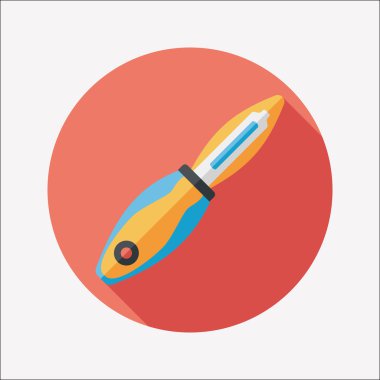 Uzun Gölge, eps10 ile mutfak eşyaları meyve bıçağı düz simgesi