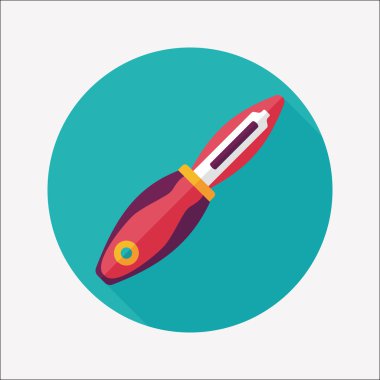 Uzun Gölge, eps10 ile mutfak eşyaları meyve bıçağı düz simgesi