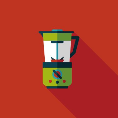 Uzun Gölge, eps10 ile mutfak eşyaları elektrikli meyve sıkacağı düz simgesi