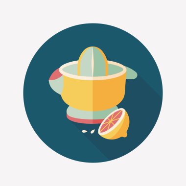 Uzun Gölge, eps10 ile mutfak eşyaları meyve sıkacağı düz simgesi