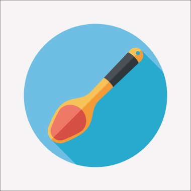 Uzun Gölge, eps10 ile mutfak eşyaları kaşık düz simgesi