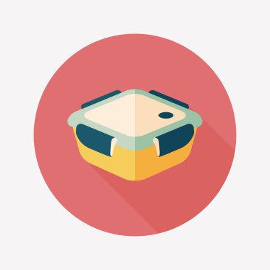 kapsayıcı düz simgesi uzun gölge, eps1 ile koruma mutfak eşyaları