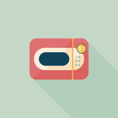 Uzun Gölge, eps10 ile mutfak mikrodalga fırın düz simgesi