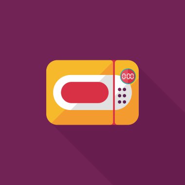 Uzun Gölge, eps10 ile mutfak mikrodalga fırın düz simgesi