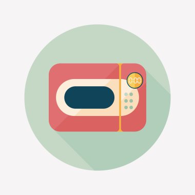 Uzun Gölge, eps10 ile mutfak mikrodalga fırın düz simgesi