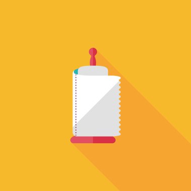 Uzun Gölge, eps10 ile mutfak eşyaları kağıt düz simgesi