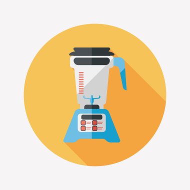 Uzun Gölge, eps10 ile mutfak eşyaları elektrikli meyve sıkacağı düz simgesi