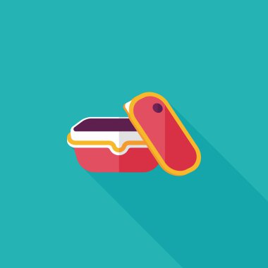 kapsayıcı düz simgesi uzun gölge, eps1 ile koruma mutfak eşyaları