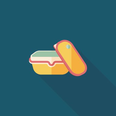 kapsayıcı düz simgesi uzun gölge, eps1 ile koruma mutfak eşyaları