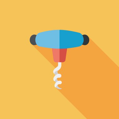 Uzun Gölge, eps10 mutfak eşyaları tirbuşon düz simgesiyle