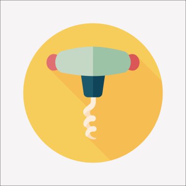 Uzun Gölge, eps10 mutfak eşyaları tirbuşon düz simgesiyle