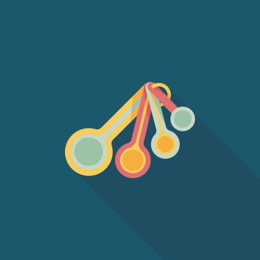 Uzun Gölge, eps10 ile mutfak eşyaları kaşık düz simgesi