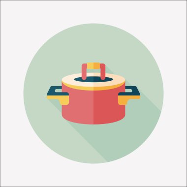 Uzun Gölge, eps10 ile mutfak eşyaları pot düz simgesi