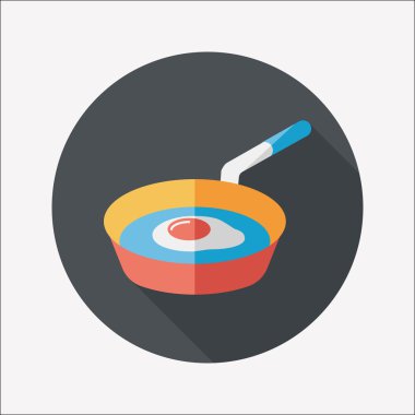 Uzun Gölge, eps ile mutfak eşyaları kızartma tavası ve kürek düz simgesi