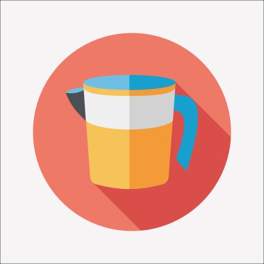 Uzun Gölge, eps10 Kupası düz simgesiyle ölçme mutfak eşyaları