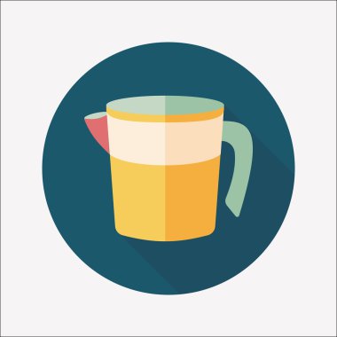 Uzun Gölge, eps10 Kupası düz simgesiyle ölçme mutfak eşyaları