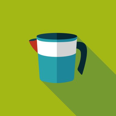 Uzun Gölge, eps10 Kupası düz simgesiyle ölçme mutfak eşyaları